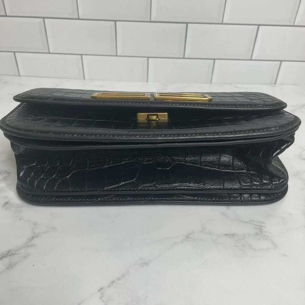 Balenciaga Gossip Small Croc Embossed Leather Shoulder Bag - Picture 8 of 16
